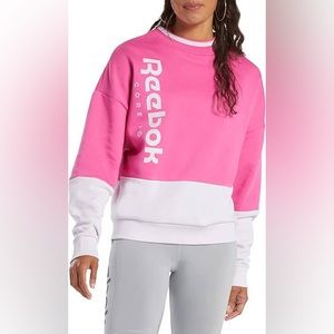 NWT-💕 Reebok AM Logo Pink color block sweatshirt